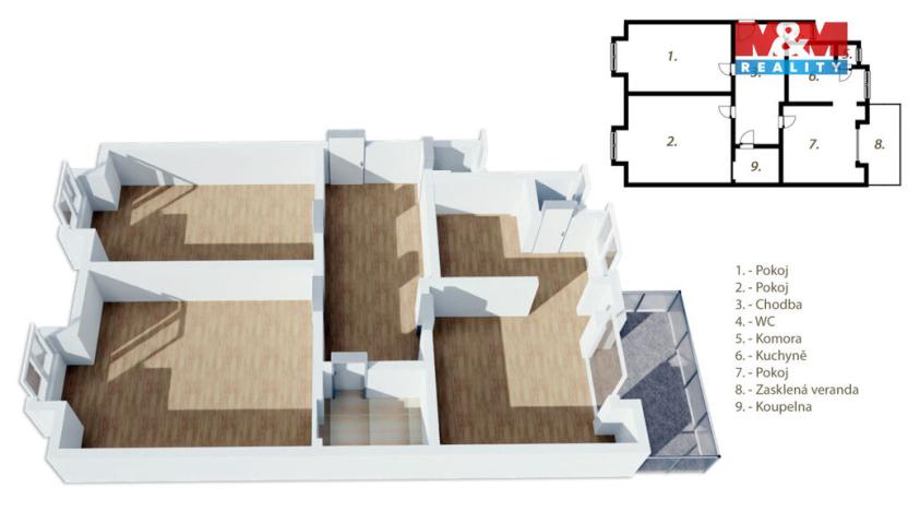 Prodej bytu 2+1, Brno - Veveří, Nerudova, 82 m2