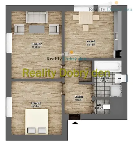 Pronájem bytu 2+1, Opava, Přerovecká, 67 m2