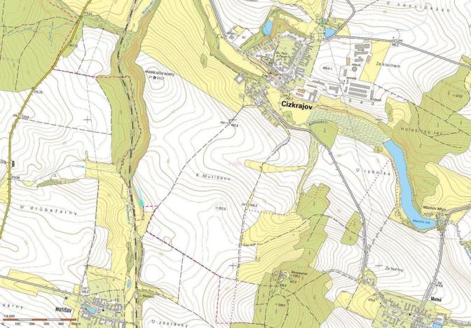 Prodej pole, Slavonice - Mutišov, 1067 m2