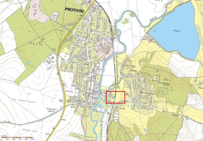 Prodej zahrady, Protivín, Žižkova, 1355 m2