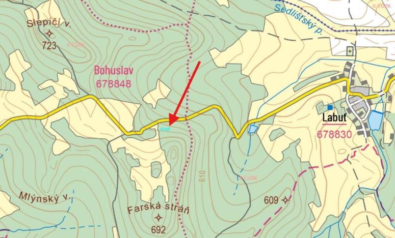 Prodej louky, Staré Sedliště - Labuť, 1713 m2