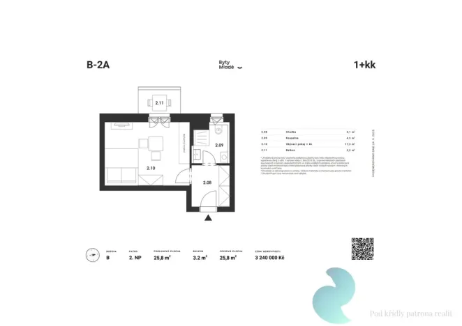 Prodej bytu 1+kk, České Budějovice - České Budějovice 5, 29 m2