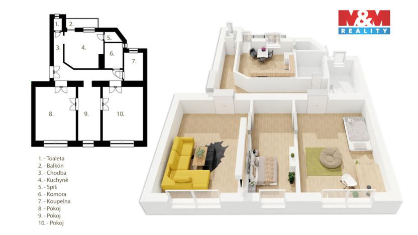 Prodej bytu 3+1, Ostrava - Moravská Ostrava, Chelčického, 104 m2