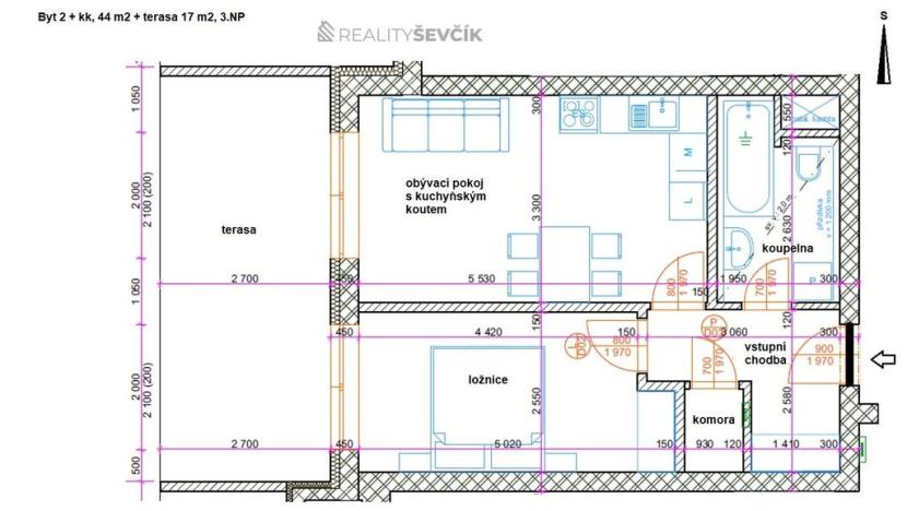 Pronájem bytu 2+kk, Hluboká nad Vltavou, Potoční, 61 m2