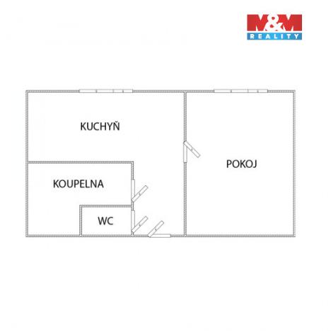 Prodej bytu 1+1, Krupka, Karla Čapka, 38 m2