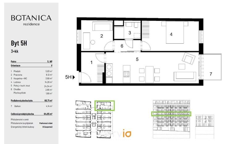 Prodej bytu 3+kk, Brno, Stará, 61 m2