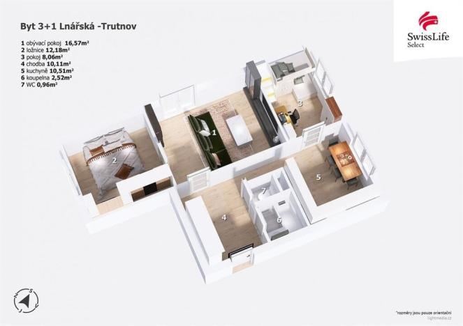 Prodej bytu 3+1, Trutnov, Lnářská, 64 m2