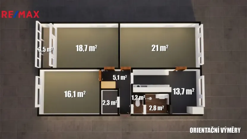 Prodej bytu 3+1, Liberec - Liberec VI-Rochlice, Gagarinova, 75 m2