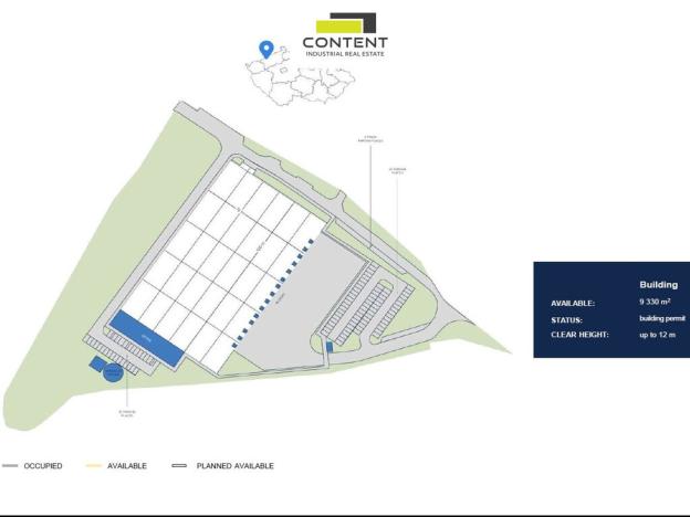 Pronájem výrobních prostor, Most, Žatecká, 9300 m2