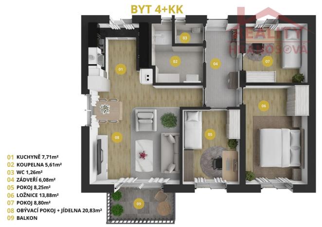 Prodej bytu 4+kk, Háj ve Slezsku, 77 m2