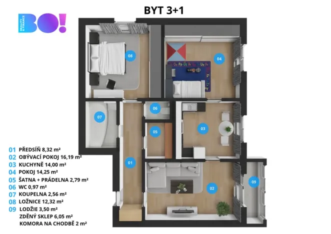 Prodej bytu 3+1, Zubří, Sídliště 6. května, 71 m2