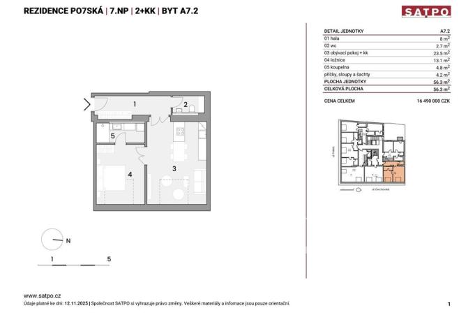 Prodej bytu 2+kk, Praha - Vinohrady, Polská, 56 m2