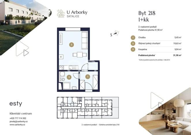 Prodej bytu 1+kk, Praha - Satalice, Za Novákovou zahradou, 32 m2