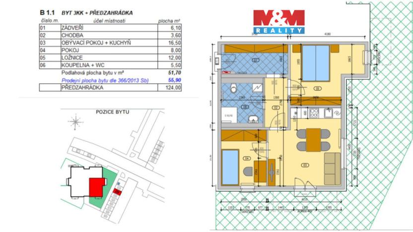 Prodej bytu 3+kk, Dačice - Dačice V, U Stadionu, 55 m2