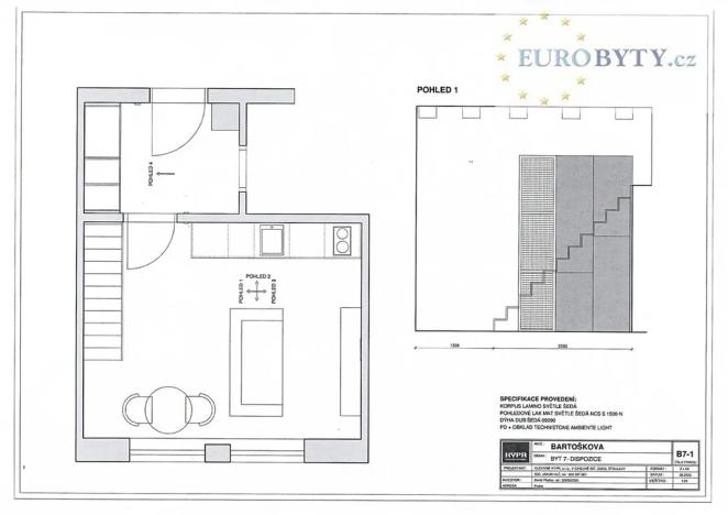 Pronájem bytu 1+kk, Praha - Vršovice, Bartoškova, 40 m2