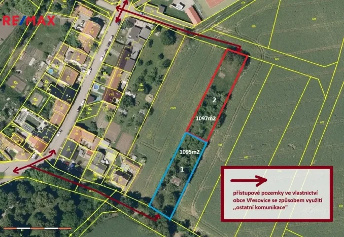 Prodej pozemku pro bydlení, Vřesovice, 1097 m2