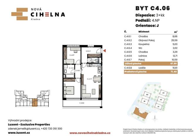 Prodej bytu 3+kk, Kladno, 68 m2