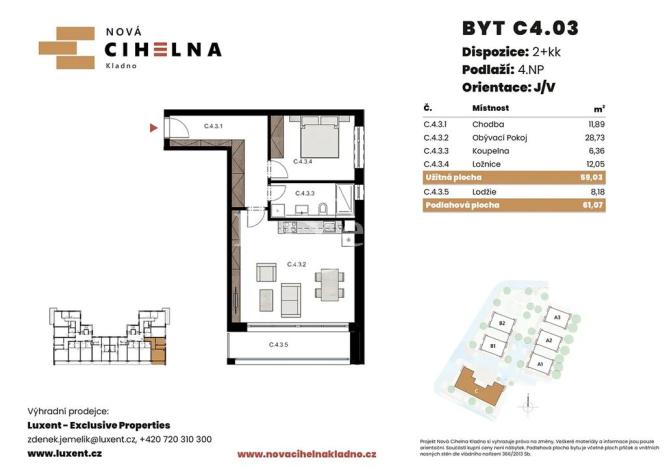 Prodej bytu 2+kk, Kladno, 59 m2