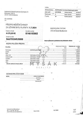 Prodej bytu 3+1, České Budějovice - České Budějovice 3, Budivojova, 68 m2