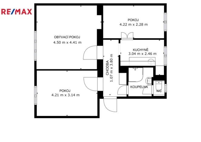 Prodej bytu 3+1, Říčany - Voděrádky, Krabošická, 58 m2
