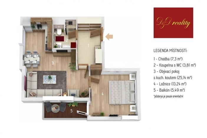 Prodej bytu 2+kk, Pardubice, Nemošická, 64 m2