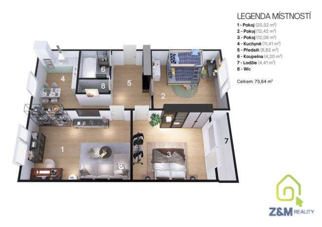Prodej bytu 3+1, Sokolov, Spartakiádní, 74 m2