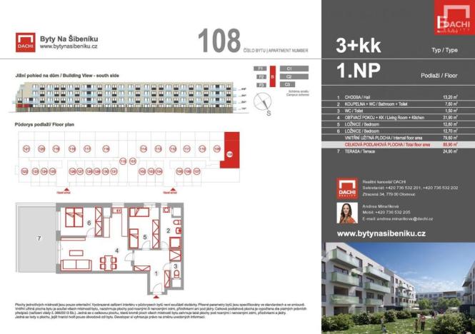 Prodej bytu 3+kk, Olomouc - Nová Ulice, Třída Jiřího Pelikána, 85 m2