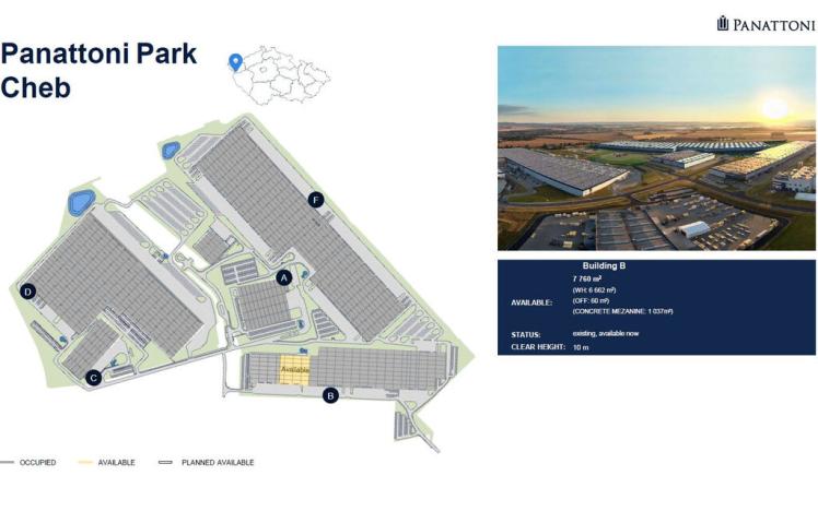 Pronájem výrobních prostor, Cheb - Hradiště, Průmyslový park, 7760 m2