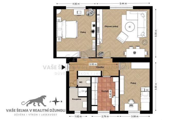 Prodej bytu 3+1, Praha - Hodkovičky, Stavbařů, 84 m2