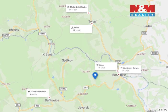 Prodej lesa, Borovnice, 38344 m2