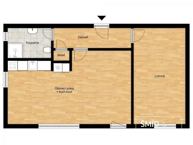 Prodej bytu 2+kk, Velim, Palackého, 52 m2