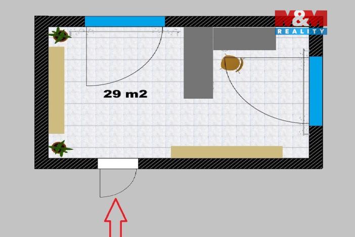 Pronájem kanceláře, Zruč nad Sázavou, náměstí MUDr. J. Svobody, 29 m2