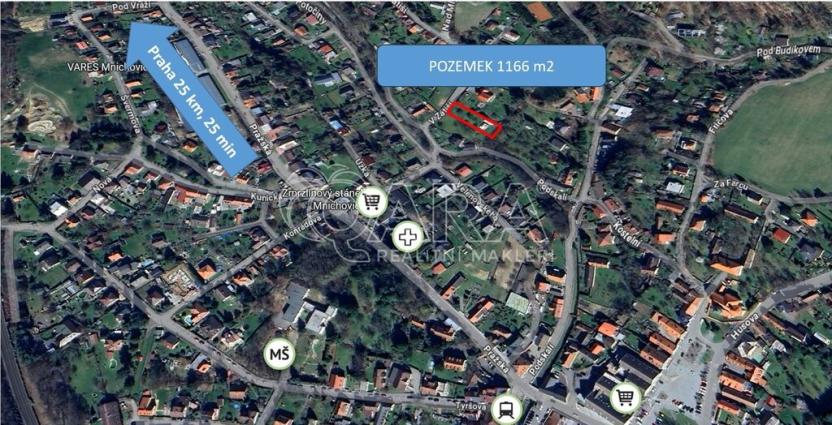 Prodej pozemku pro bydlení, Mnichovice, V Zátiší, 1166 m2