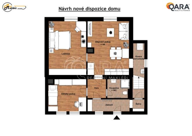 Prodej rodinného domu, Hostomice, Dubinská, 70 m2
