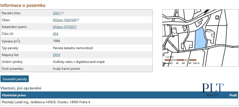 Prodej pozemku pro bydlení, Křižany, 1984 m2