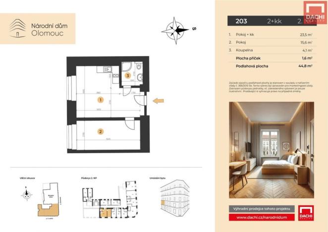 Prodej bytu 2+kk, Olomouc, 8. května, 44 m2