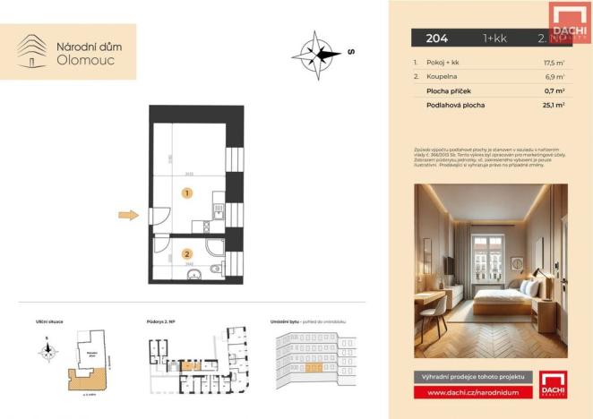 Prodej bytu 1+kk, Olomouc, 8. května, 25 m2