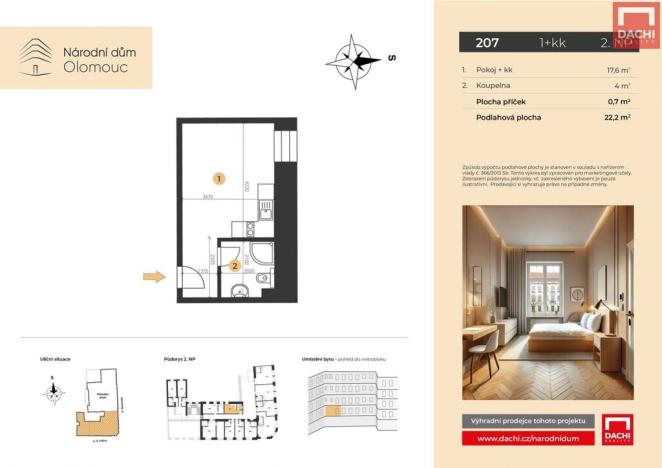 Prodej bytu 1+kk, Olomouc, 8. května, 22 m2