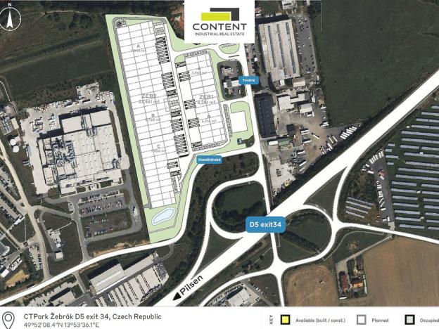 Pronájem skladu, Žebrák, Tovární, 8281 m2