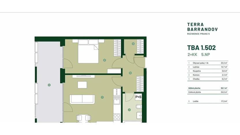 Prodej bytu 2+kk, Praha - Hlubočepy, Silurská, 55 m2