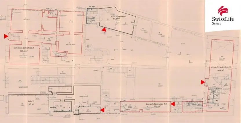 Prodej činžovního domu, Třeboň - Třeboň I, Masarykovo nám., 1250 m2