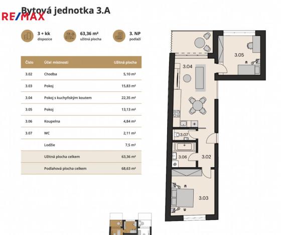 Prodej bytu 3+kk, Brno, Obřanská, 63 m2