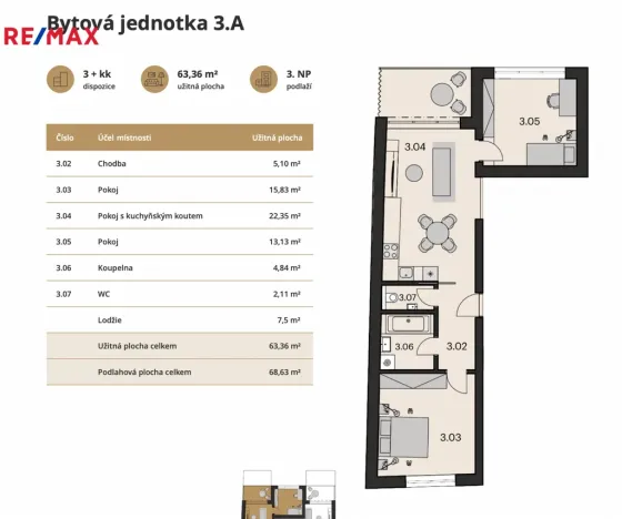 Prodej bytu 3+kk, Brno, Obřanská, 63 m2