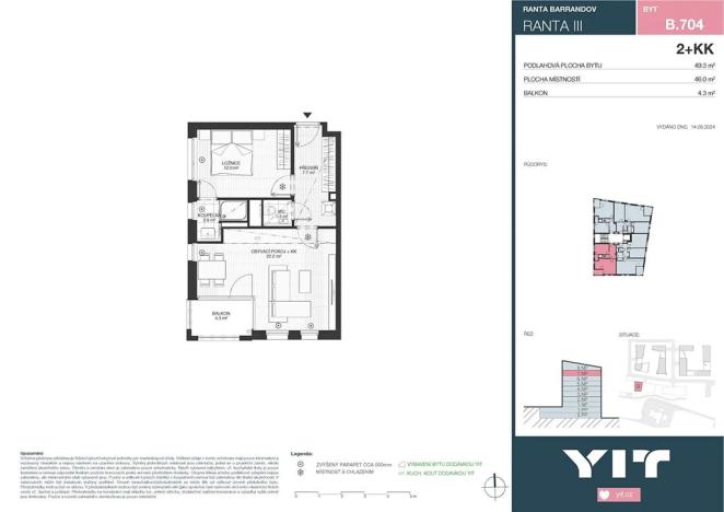Prodej bytu 2+kk, Praha - Hlubočepy, Wassermannova, 46 m2