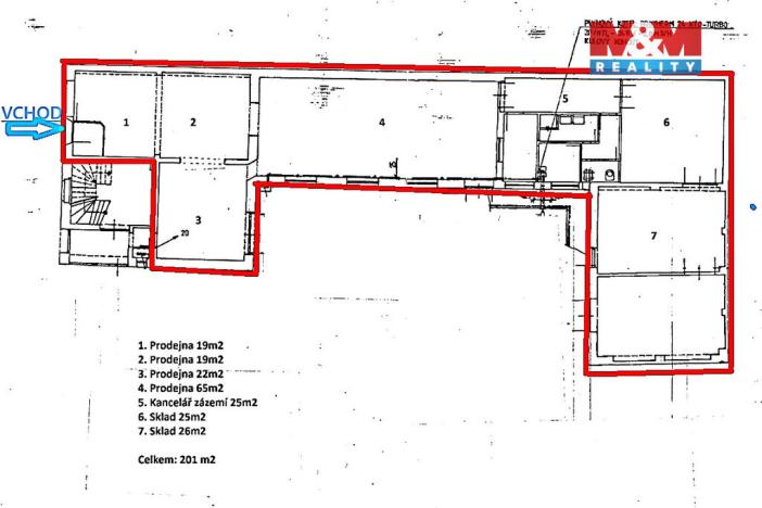 Pronájem obchodního prostoru, Kutná Hora - Hlouška, Masarykova, 201 m2