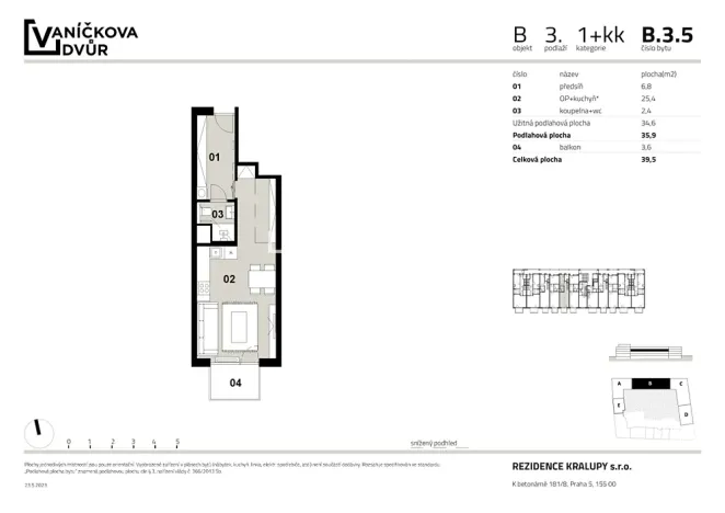 Prodej bytu 1+kk, Kralupy nad Vltavou, Husova, 36 m2