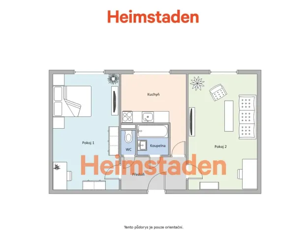 Pronájem bytu 2+1, Karviná - Nové Město, Janského, 50 m2