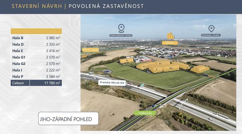 Prodej komerčního pozemku, Vestec, Hodkovická, 7264 m2