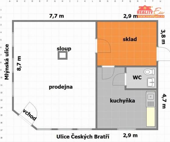 Pronájem obchodního prostoru, Náchod, Mlýnská, 96 m2