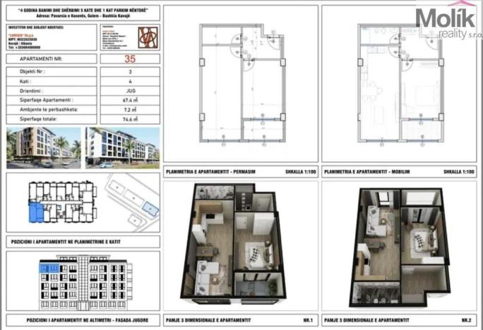 Prodej bytu 2+kk, Golem, 75 m2